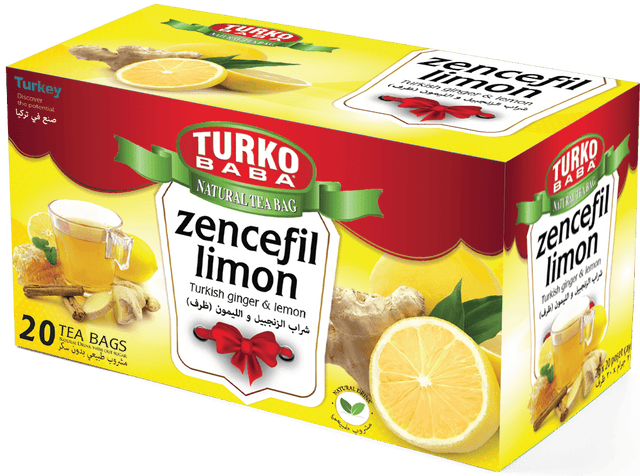 TURKOBABA Professional Ginger & Lemon Herbal Tea - 20 Count - TryAladdin