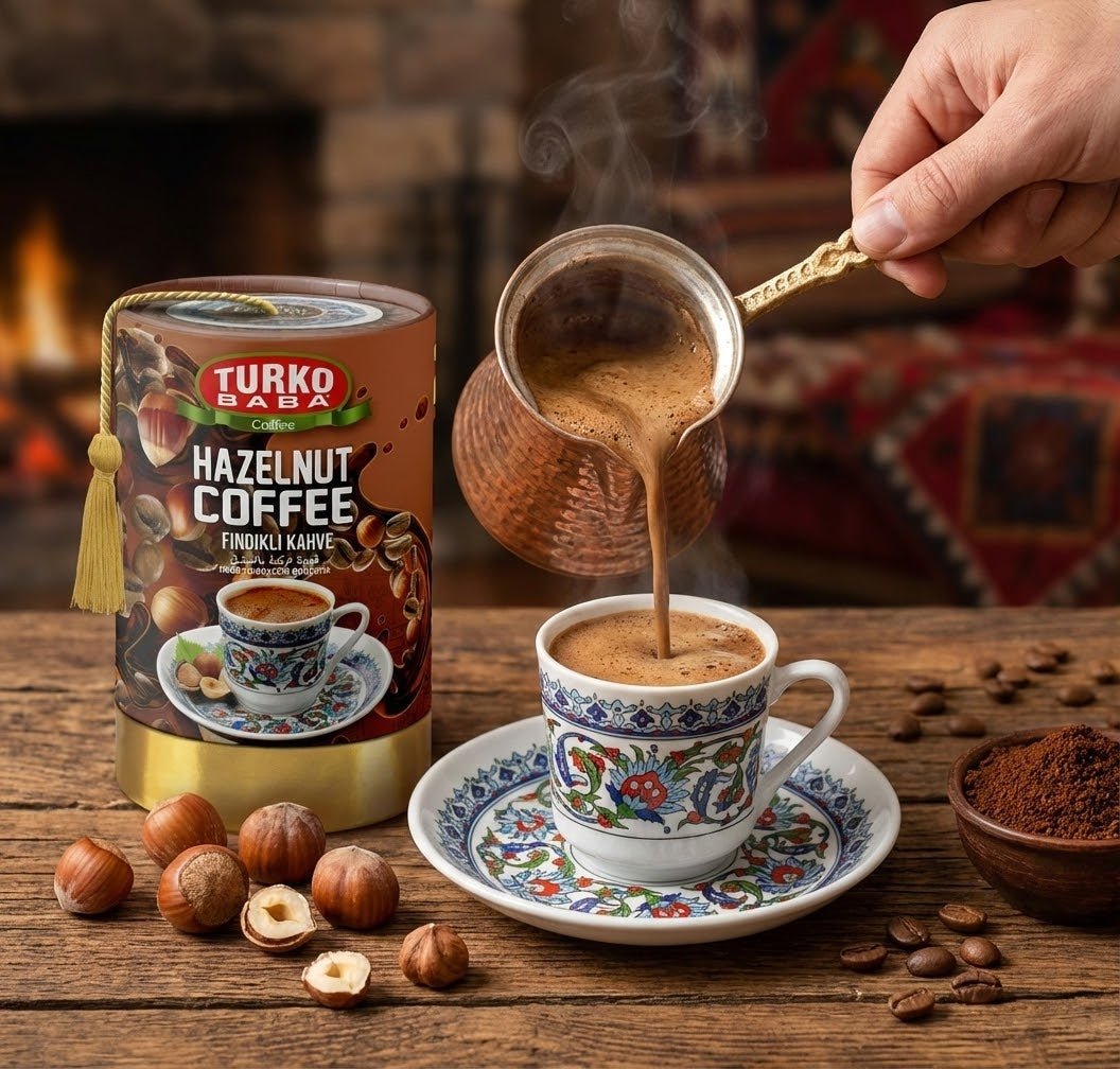 TURKOBABA Professional Hazelnut Flavored Instant Coffee Mix - 200g