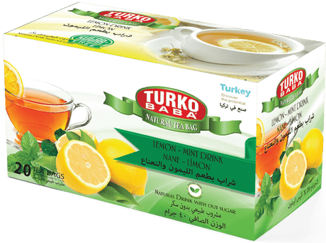 TURKOBABA Professional Mint & Lemon Herbal Tea Bags - 20 Count Box - TryAladdin