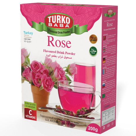 TURKOBABA Professional Rose Flavored Instant Drink Mix - 200g - TryAladdin