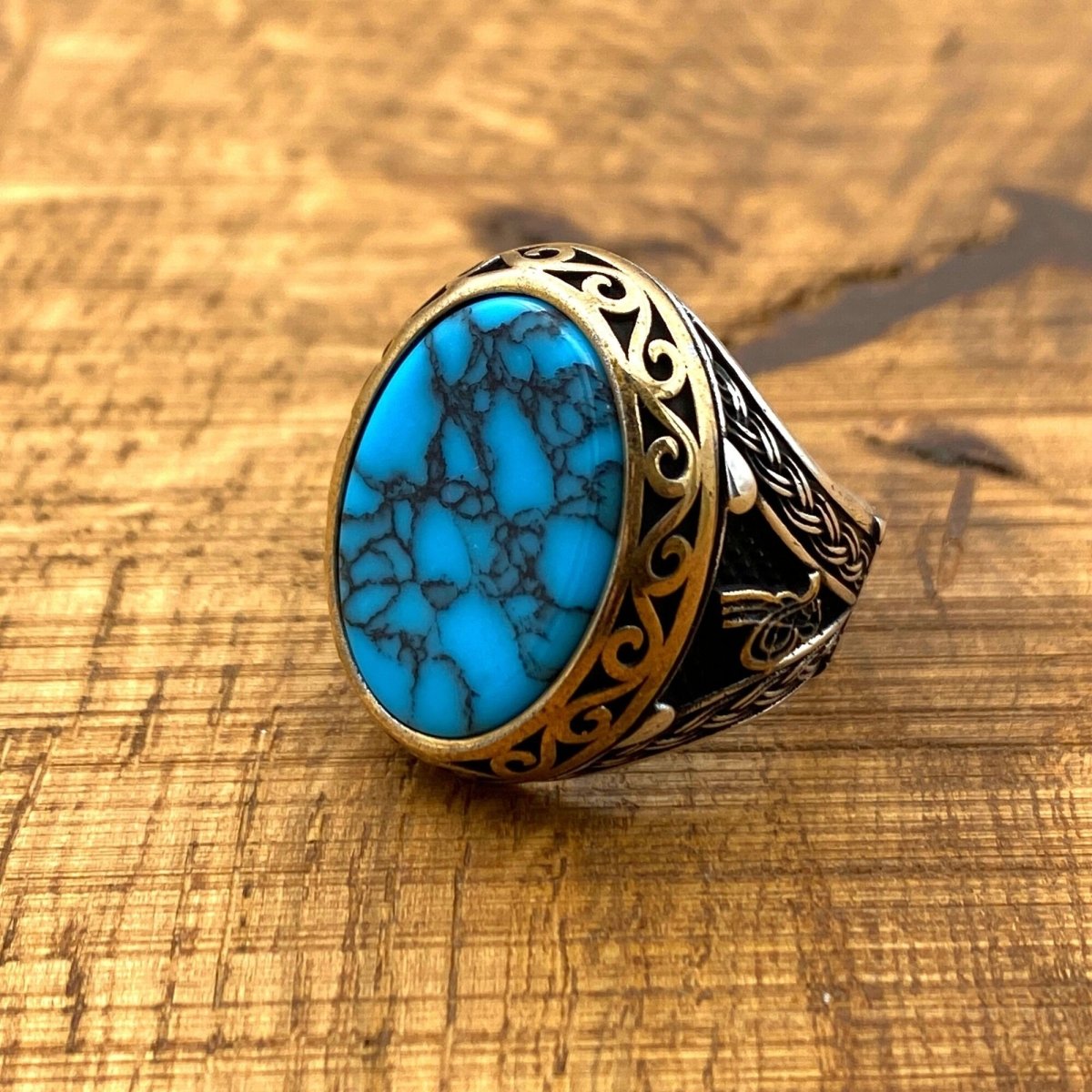 Turquoise Men's Handmade Ring