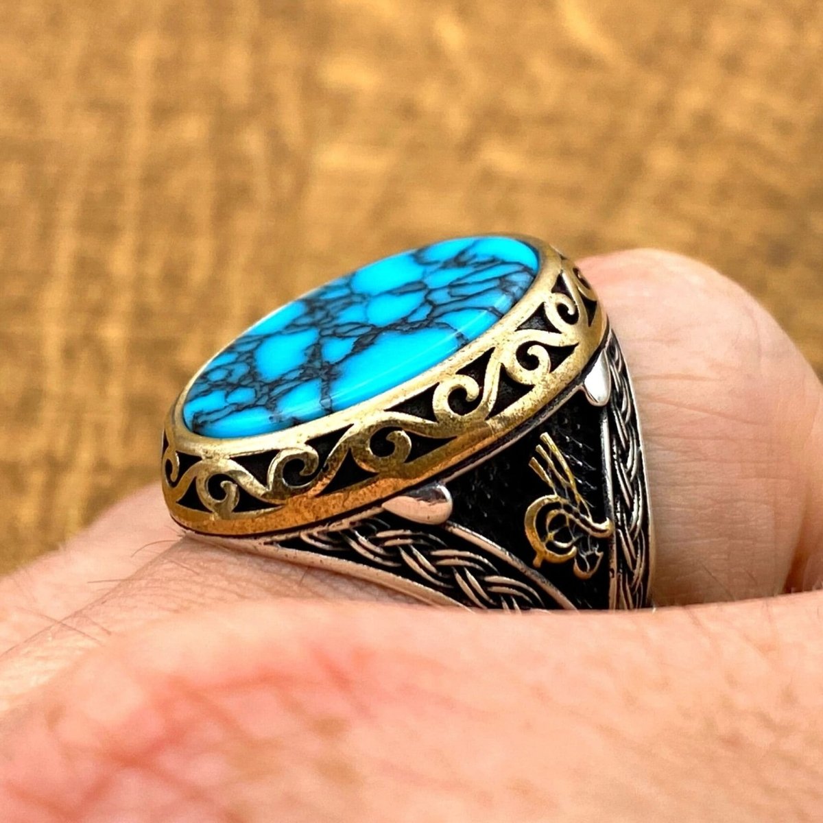 Turquoise Men's Handmade Ring