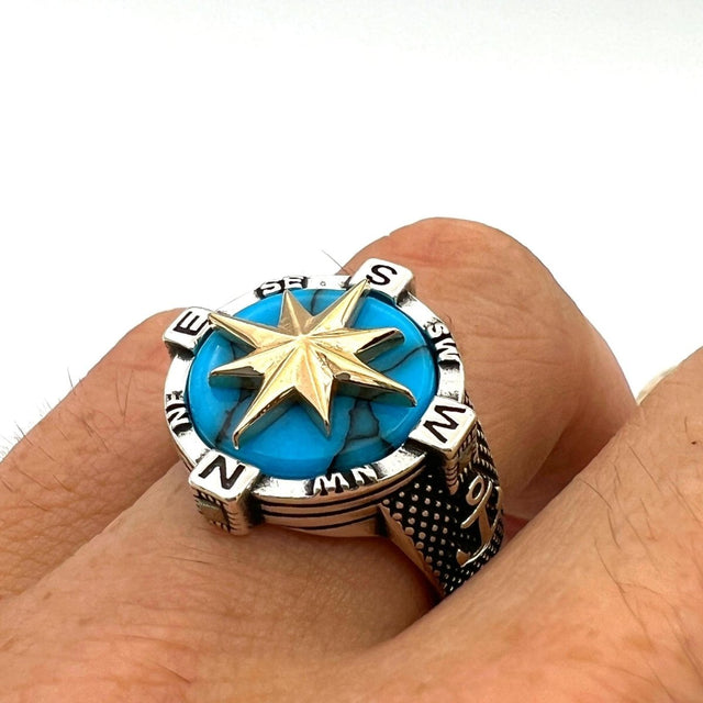 Turquoise Men's Handmade Silver Ring