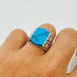 Turquoise Men's Natural Stone Ring