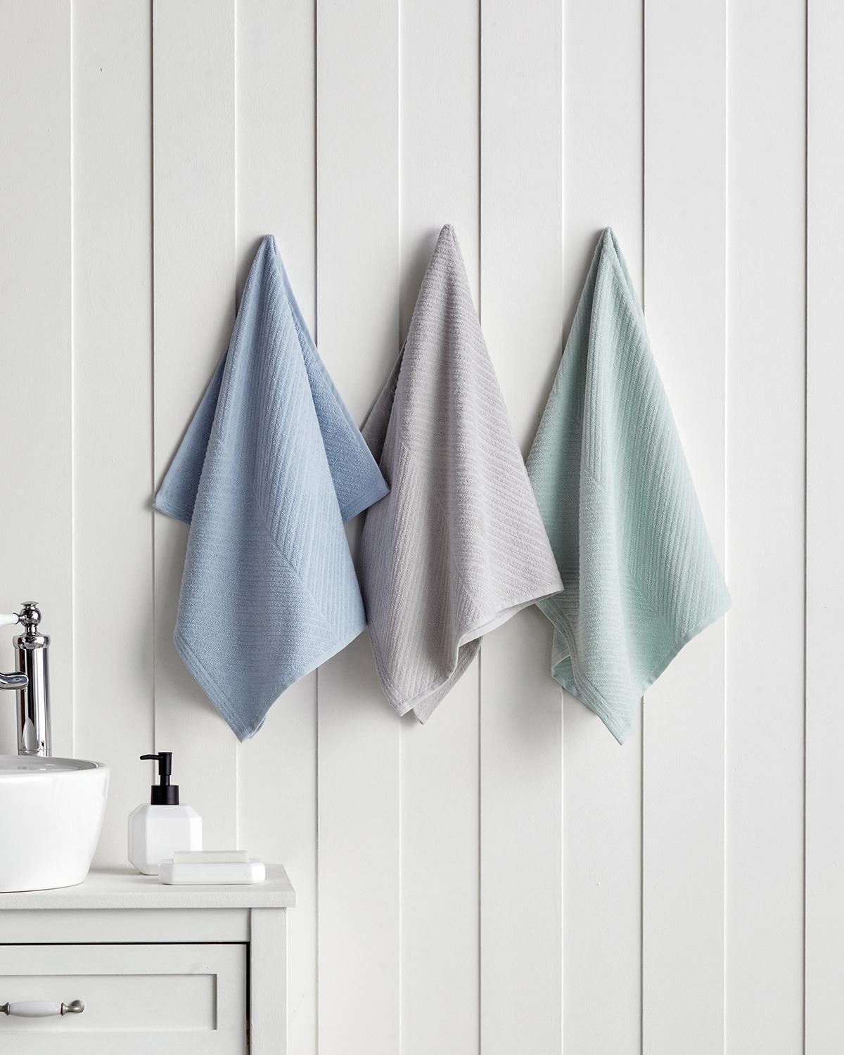 Asciugamano viso in cotone twill premium azzurro chiaro 50x70cm