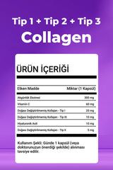 Type 1, 2, 3 Collagen, Hyaluronic Acid & Vitamin C - 60 Capsules - TryAladdin