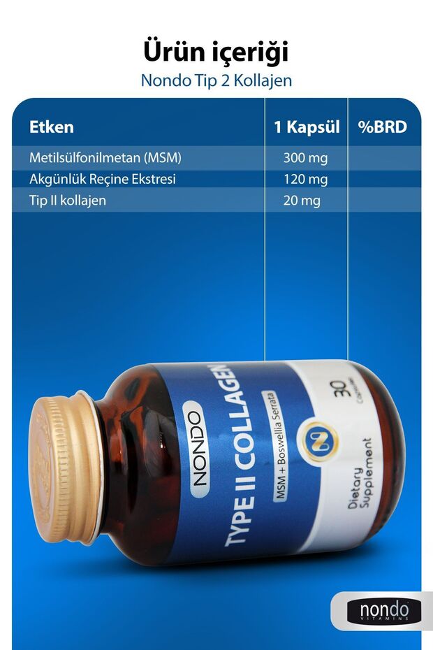 Type II Collagen - MSM & Boswellia Serrata, 30 Capsules - TryAladdin