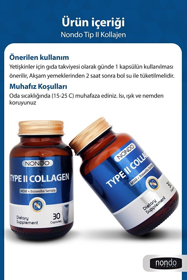 Type II Collagen - MSM & Boswellia Serrata, 30 Capsules - TryAladdin