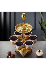 Ucr Home Premium Gold Two - Tiered Display Tray - Professional Multi - Purpose Serving - TryAladdin