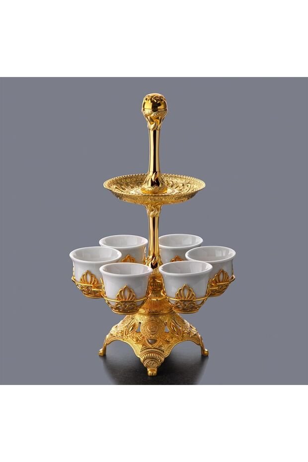 Ucr Home Premium Gold Two - Tiered Display Tray - Professional Multi - Purpose Serving - TryAladdin