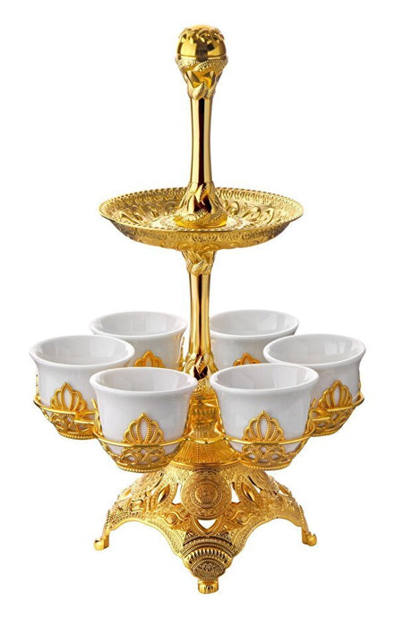 Ucr Home Premium Gold Two - Tiered Display Tray - Professional Multi - Purpose Serving - TryAladdin