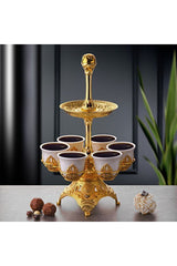 Ucr Home Premium Gold Two - Tiered Display Tray - Professional Multi - Purpose Serving - TryAladdin
