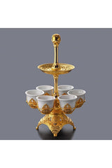 Ucr Home Premium Gold Two - Tiered Display Tray - Professional Multi - Purpose Serving - TryAladdin