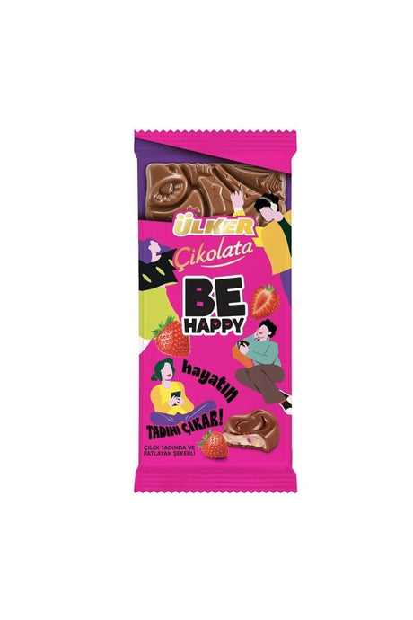 Ulker | Be Happy Chocolate Tablets with Strawberry Flavour