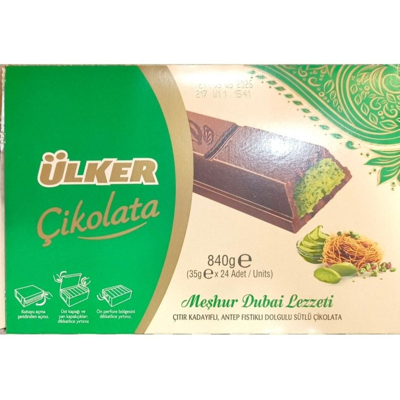 Ulker Dubai Chocolate with Antep Pistachio and Crispy Kataifi - 35g - TryAladdin