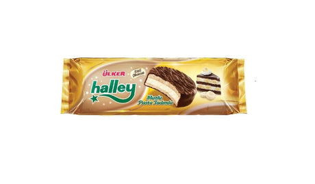 Ulker | Halley Chocolate Covered Banana Falvoured Sandwhich Biscuits 7x30g