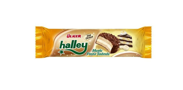 Ulker | Halley Mini Chocolate Covered Banana Falvoured Sandwhich Biscuits