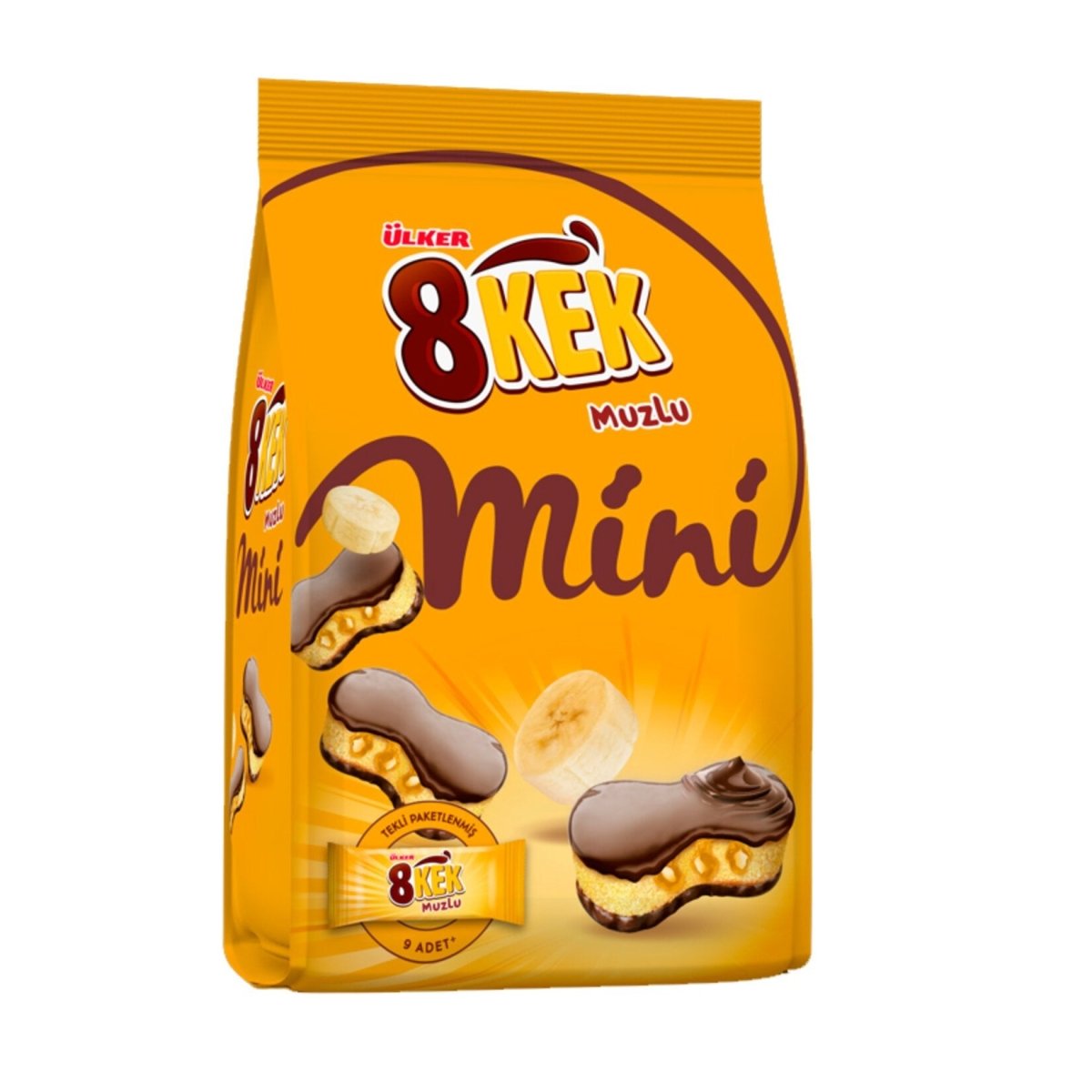 Ulker | Mini Banana Cakes in Bag, 8 Single Serve Pieces