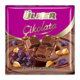 Ulker | Square Chocolate with Raisins and Hazelnuts