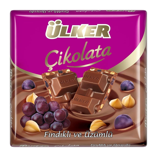 Ulker | Square Chocolate with Raisins and Hazelnuts - TryAladdin