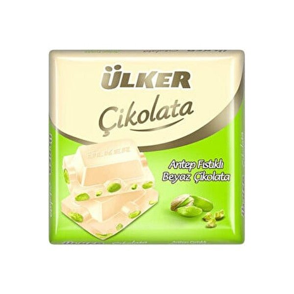 Ulker | White Square Chocolate with Whole Pistachios