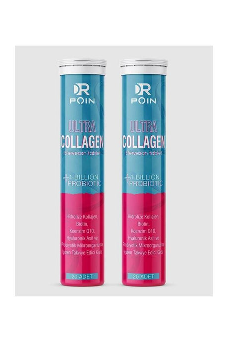 Ultra Collagen Effervescent Tablets - 20 Tablets x 2 Pack with Probiotics - TryAladdin