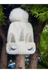 Unicorn Pom - Pom Beanie - Fleece Lined - TryAladdin