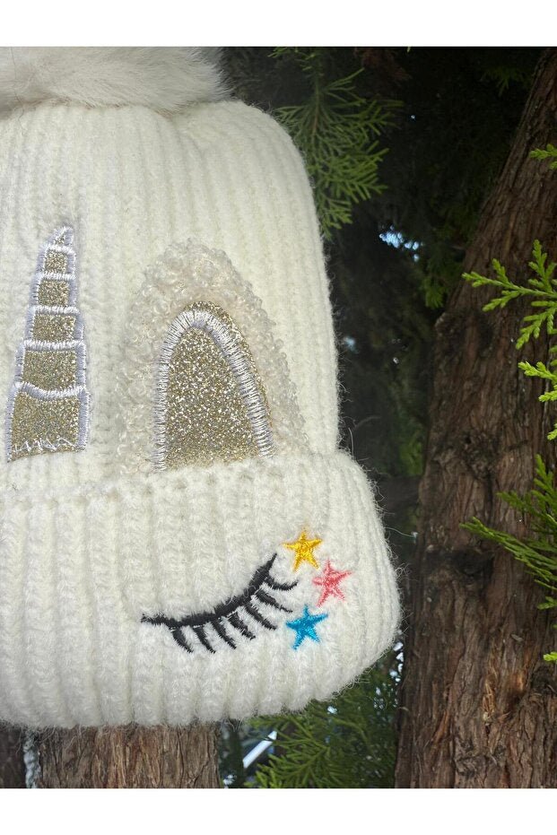 Unicorn Pom - Pom Beanie - Fleece Lined - TryAladdin