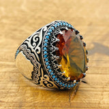 Unique Handmade Multi - Color Zultanite Stone Men's Ring