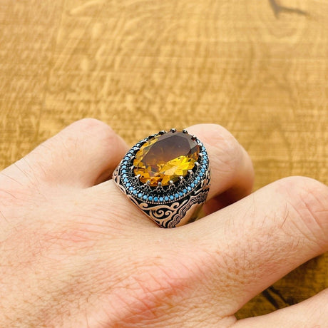 Unique Handmade Multi - Color Zultanite Stone Men's Ring