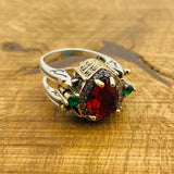 Unique Reversible Ruby and Turquoise Ring