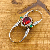 Unique Reversible Ruby and Turquoise Ring