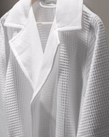 Unisex 100% Cotton Luxury Bathrobe - Soft Absorbent Spa Robe, White - TryAladdin