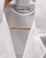 Unisex 100% Cotton Luxury Bathrobe - Soft Absorbent Spa Robe, White - TryAladdin