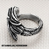 Unisex 925 Solid Silver Vulture Ring