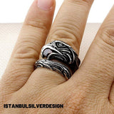 Unisex 925 Solid Silver Vulture Ring