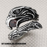 Unisex 925 Solid Silver Vulture Ring