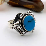 Unisex Blue Turquoise Stone Ring