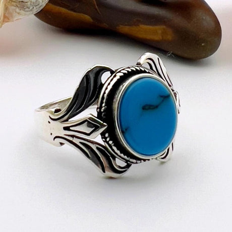 Unisex Blue Turquoise Stone Ring - TryAladdin