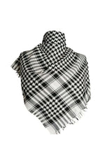 Unisex Keffiyeh Scarf - Black & White Plaid - TryAladdin