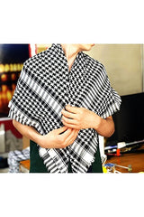 Unisex Keffiyeh Scarf - Black & White Plaid - TryAladdin