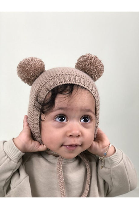 Unisex Knitted Pom - Pom Baby Beanie - Milk coffee - TryAladdin