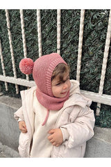 Unisex Knitted Pom - pom Hat & Neck Warmer Set - TryAladdin