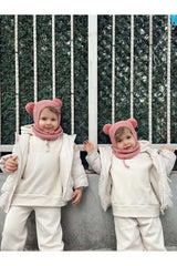 Unisex Knitted Pom - pom Hat & Neck Warmer Set - TryAladdin