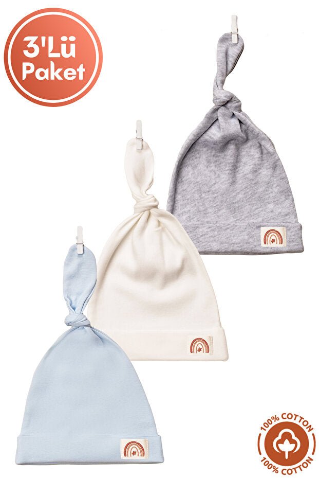 Unisex Organic cotton Baby Beanie Set 3 - Pack - TryAladdin
