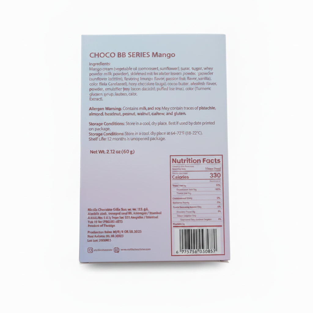 리콜레 바불루 (BB) 시리즈 망고 팝핑 캔디 초콜릿 - 2.12oz (60g)