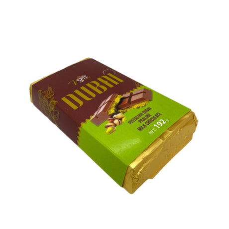 V - Gift Pistachio Praline Dubai Chocolate Bar – Crispy & Nutty Delight 192g - TryAladdin