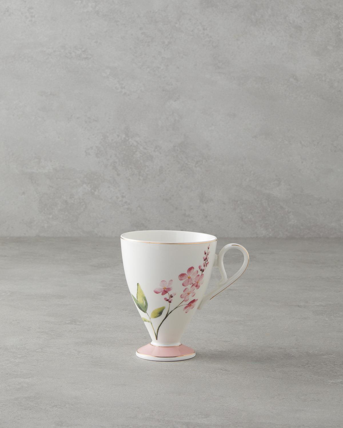 Elegant New Bone China Pink Coffee Mug - 300ml Professional Drinkware