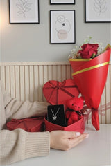 Valentine's Day Red Rose, Teddy Bear & Necklace Gift Set - TryAladdin