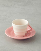 Professional Grade Ceramic Two Person Coffee Cup Set   90ml Capacity   Pink Finish